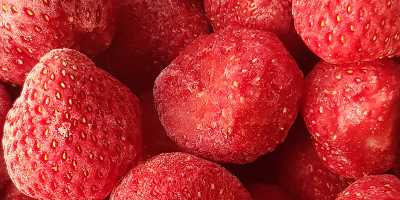 Frozen strawberries. Class A, B, Jam Raw materials used