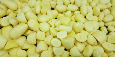 Peeled potatoes, vacuum packed. Yellow color, salad varieties, do
