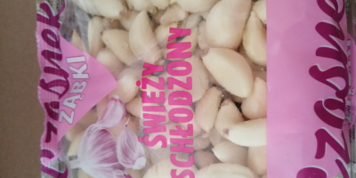 peeled garlic, packaging from 500g to 10 kg, certificate,
