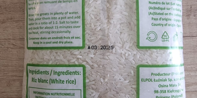 Rice for consumption packed in a 1kg bag Validity