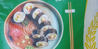 Japonica rizs sushihoz Összetevők: Fehér rizs 100% tört (alap