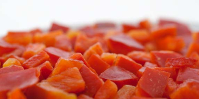 FAGYASZTOTT VÖRÖS PAPRIKA 10X10 KOCKÁZAT árulunk Körülbelül 300 tonna