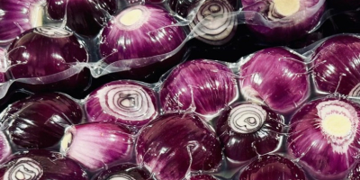 1. Frische geschälte Zwiebeln - weiß und rot -