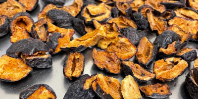 We offer freeze-dried plum pieces, produced by a Polish