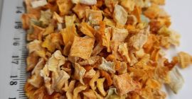 dried pumpkin cubes 5x5mm, packed in paper bags of