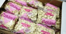 peeled garlic, packaging from 500g to 10 kg, certificate,