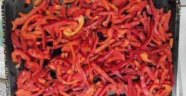 FROZEN RED PEPPERS STRIP, FOR SALE 10.880KG (17 PALLETS