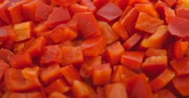 We sell FROZEN RED PEPPER CUBE 10X10 We have